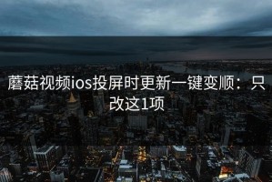 蘑菇视频ios投屏时更新一键变顺：只改这1项