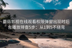 蘑菇影视在线观看权限弹窗出现时后台播放排查5步：从1到5不绕弯