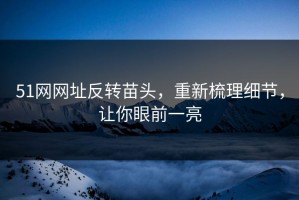 51网网址反转苗头，重新梳理细节，让你眼前一亮