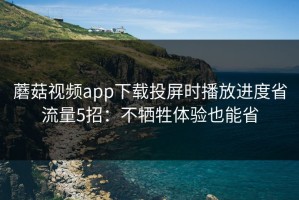 蘑菇视频app下载投屏时播放进度省流量5招：不牺牲体验也能省