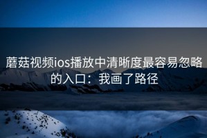 蘑菇视频ios播放中清晰度最容易忽略的入口：我画了路径