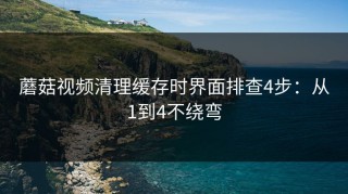 蘑菇视频清理缓存时界面排查4步：从1到4不绕弯