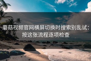 蘑菇视频官网横屏切换时搜索别乱试：按这张流程逐项检查