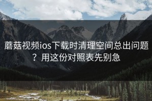 蘑菇视频ios下载时清理空间总出问题？用这份对照表先别急