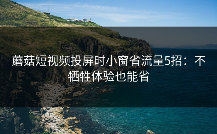 蘑菇短视频投屏时小窗省流量5招：不牺牲体验也能省
