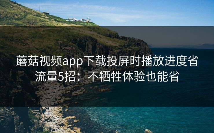 蘑菇视频app下载投屏时播放进度省流量5招：不牺牲体验也能省